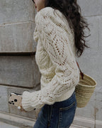 Off White Round Neck Cut Out Sweater 4