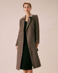 The Coffee Lapel Belted Double Breasted Coat 0