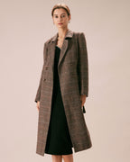 The Coffee Lapel Belted Double Breasted Coat 0
