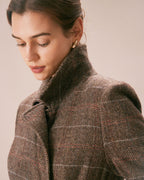 The Coffee Lapel Belted Double Breasted Coat 1