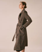 The Coffee Lapel Belted Double Breasted Coat 4