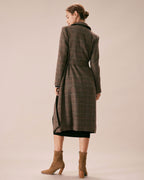 The Coffee Lapel Belted Double Breasted Coat 5