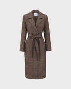 The Coffee Lapel Belted Double Breasted Coat 6