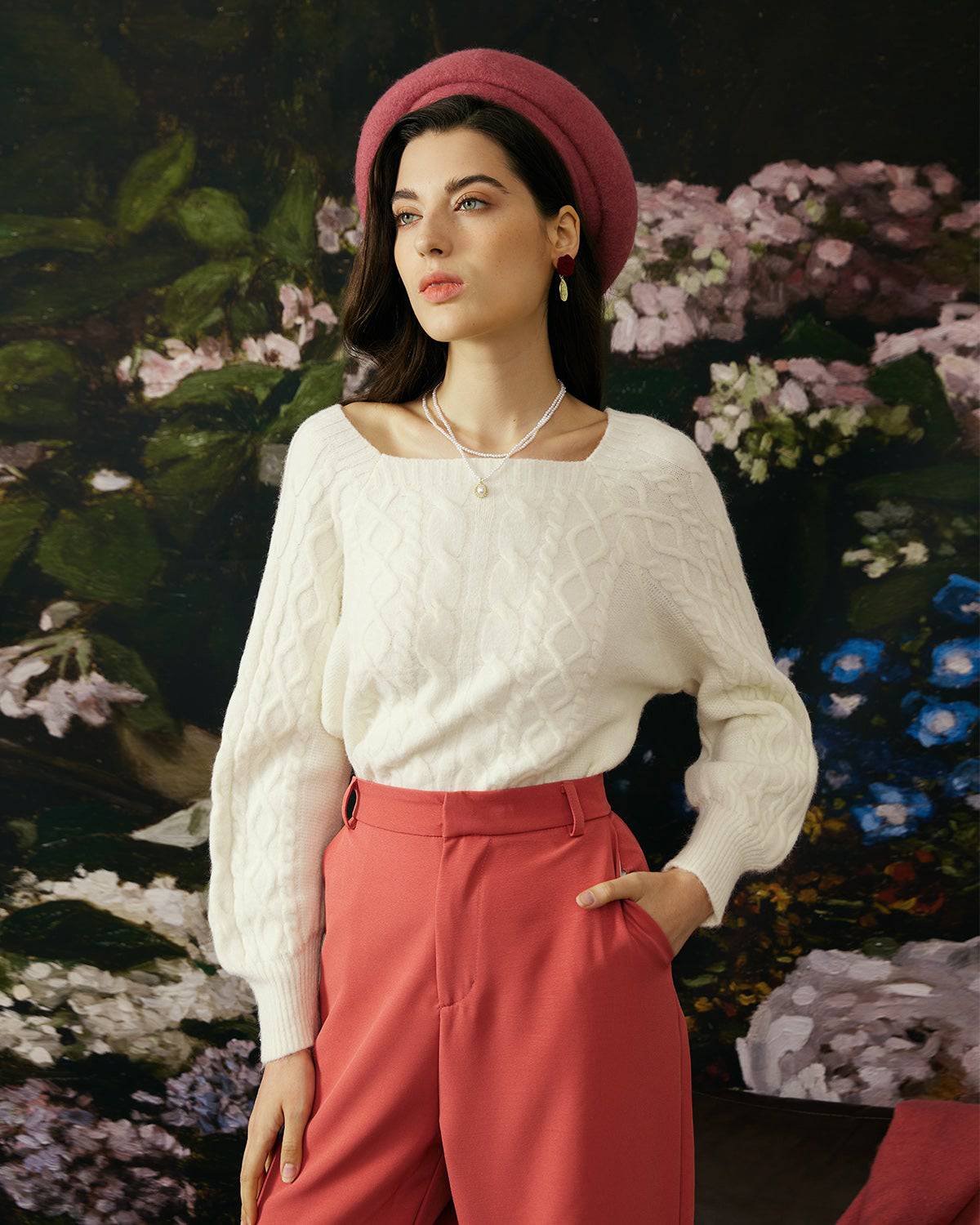 The Romance Cable Knit Crew Sweater 0
