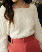 The Romance Cable Knit Crew Sweater 1