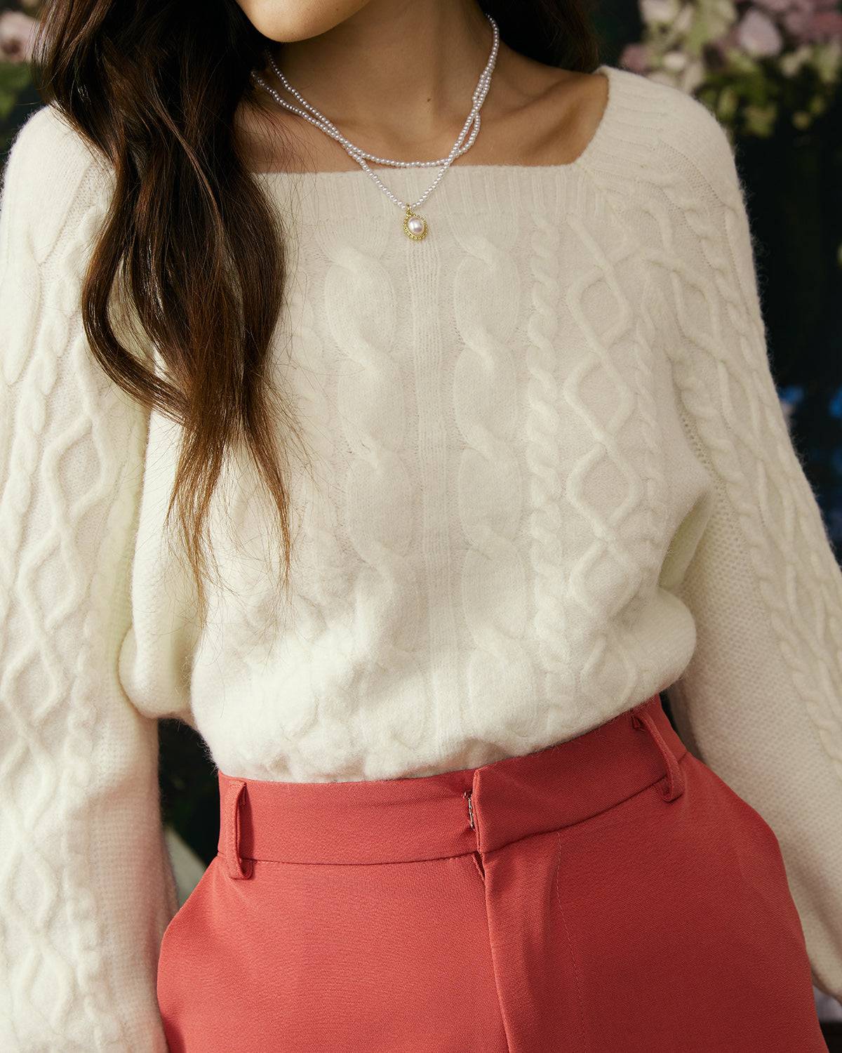 The Romance Cable Knit Crew Sweater 1