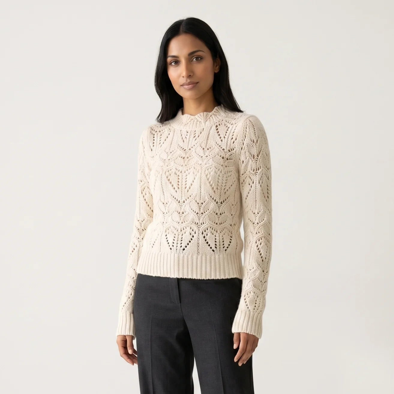 Maglione Donna Girocollo in Maglia Testurizzata