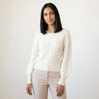 Maglione Donna Girocollo con Lavorazione a Trecce