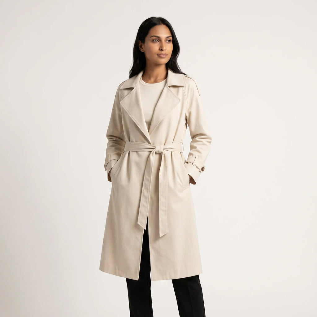 Trench Elegante da Donna a Lunghezza Media
